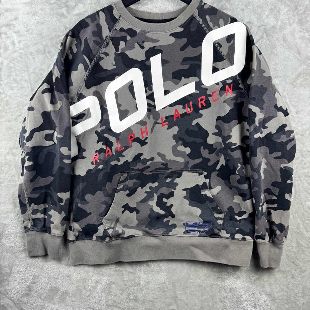 Polo‎ Ralph Lauren Performance Camo Gray Logo  Youth XL Preppy Outdoor School